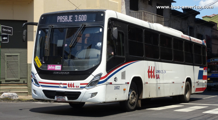 Mercedes-Benz OF 1722 - Marcopolo Novo Torino (en Paraguay) - TTL 
BVH 680

Línea 23/24 (Asunción), unidad 1602
