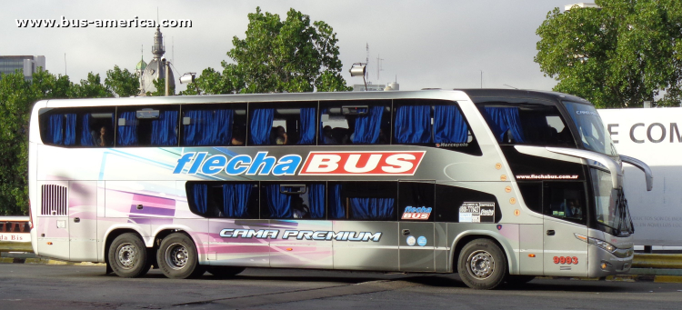 Scania K 380 - Marcopolo G7 Paradiso 1800 DD (en Argentina) - Flecha Bus
NIL 261

Flecha Bus, interno 9993

