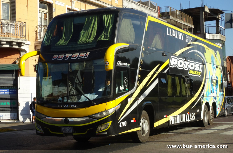 Scania K 400 - Marcopolo G7 Paradiso 1800 DD (para Bolivia) - Potosí 
5002 AFT

Potosí, unidad 4700
