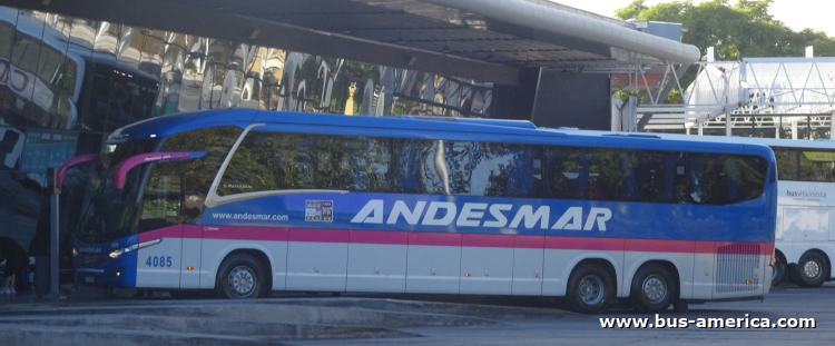 Scania K 400 B - Marcopolo New G7 Paradiso 1200 (en Argentina) - Andesmar
AE 498 NK
[url=https://bus-america.com/galeria/displayimage.php?pid=61804]https://bus-america.com/galeria/displayimage.php?pid=61804[/url]
[url=https://bus-america.com/galeria/displayimage.php?pid=61805]https://bus-america.com/galeria/displayimage.php?pid=61805[/url]

Andesamar, interno 4085
Línea internacional entre Argentina & Chile
