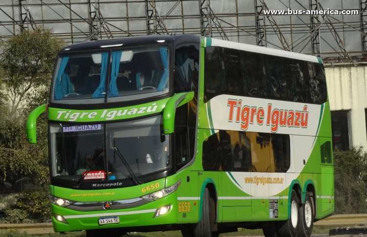Scania K 400 B - Marcopolo G7 Paradiso 1800 DD (en Argentina) - Exp. Tigre Iguazú
AA 146 TE
[url=https://bus-america.com/galeria/displayimage.php?pid=53202]https://bus-america.com/galeria/displayimage.php?pid=53202[/url]

Exp. Tigre Iguazú, interno 6650
