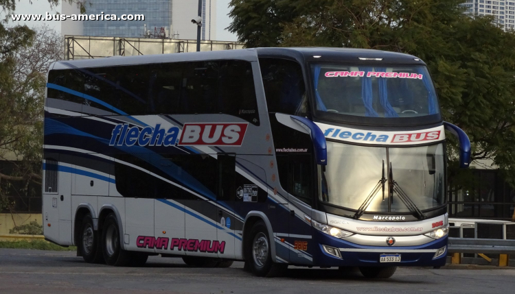 Scania K 400 B - Marcopolo G7 Paradiso 1800 DD (en Argentina) - Flecha Bus
AA 533 IJ

Flecha Bus, interno 9816
