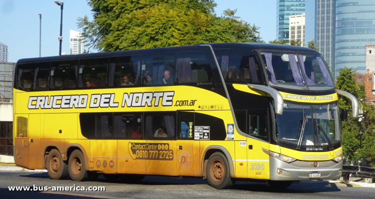Scania K 400 B - Marcopolo G7 Paradiso 1800 DD (en Argentina) - Crucero del Norte
AA 825 MV

Crucero del Norte, interno 2180
