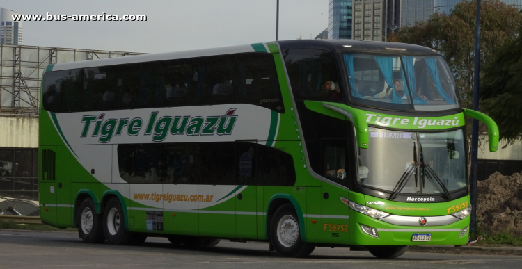 Scania K 400 B - Marcopolo G7 Paradiso 1800 DD (en Argentina) - Exp. Tigre Iguazú , Vía Bariloche
AB 613 SD
[url=https://bus-america.com/galeria/displayimage.php?pid=53203]https://bus-america.com/galeria/displayimage.php?pid=53203[/url]

Exp. Tigre Iguazú, interno T59752
