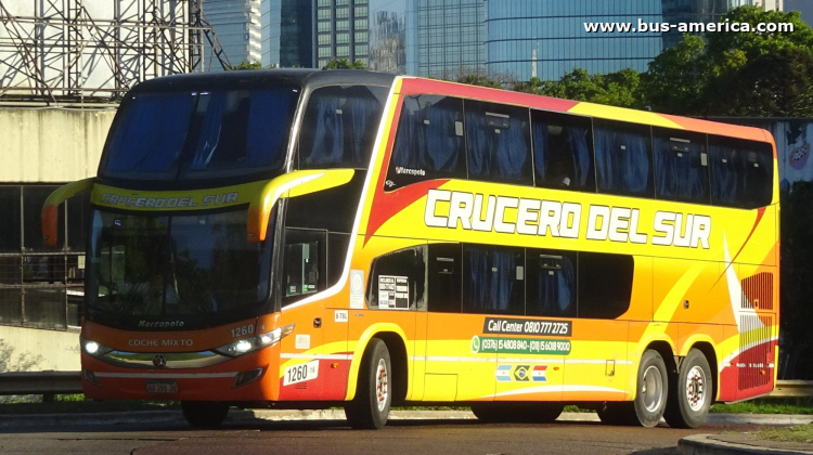 Scania K 400 B - Marcopolo Paradiso G7 1800 DD (en Argentina) - Crucero Del Sur , Turismo Parque
AA 255 JU
[url=https://bus-america.com/galeria/displayimage.php?pid=65539]https://bus-america.com/galeria/displayimage.php?pid=65539[/url]

Crucero Del Sur, interno 1260
