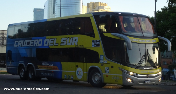 Scania K 400 B - Marcopolo Paradiso G7 1800 DD (en Argentina) - Crucero Del Sur , Turismo Parque
AC 172 JD
[url=https://bus-america.com/galeria/displayimage.php?pid=65533]https://bus-america.com/galeria/displayimage.php?pid=65533[/url]

Crucero Del Sur, interno 2400
