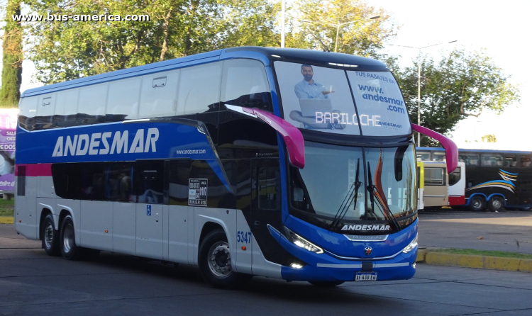 Scania K 440 B - Marcopolo G8 Paradiso 1800 DD (en Argentina) - Andesmar
AF 438 EG
[url=https://bus-america.com/galeria/displayimage.php?pid=61813]https://bus-america.com/galeria/displayimage.php?pid=61813[/url]

Andesamar, interno 5347
