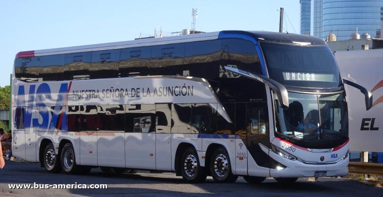 Scania K 460 - Marcopolo G8 Paradiso 1800 DD (para Paraguay) - NSA
AAXT 109
[url=https://bus-america.com/galeria/displayimage.php?pid=70115]https://bus-america.com/galeria/displayimage.php?pid=70115[/url]

NSA, interno 2050

