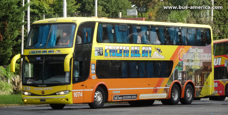 Volvo B12R - Marcopolo Paradiso G6 1800 DD (en Argentina) - Crucero Del Sur , Turismo Parque
JLQ 323
[url=https://bus-america.com/galeria/displayimage.php?pid=65545]https://bus-america.com/galeria/displayimage.php?pid=65545[/url]

Crucero Del Sur, interno 1074
