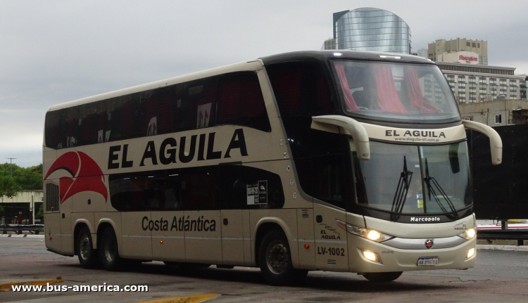 Volvo B450R - Marcopolo G7 Paradiso 1800 DD (en Argentina) - El Aguila
AA 890 UI

El Aguila, interno LV-1002
