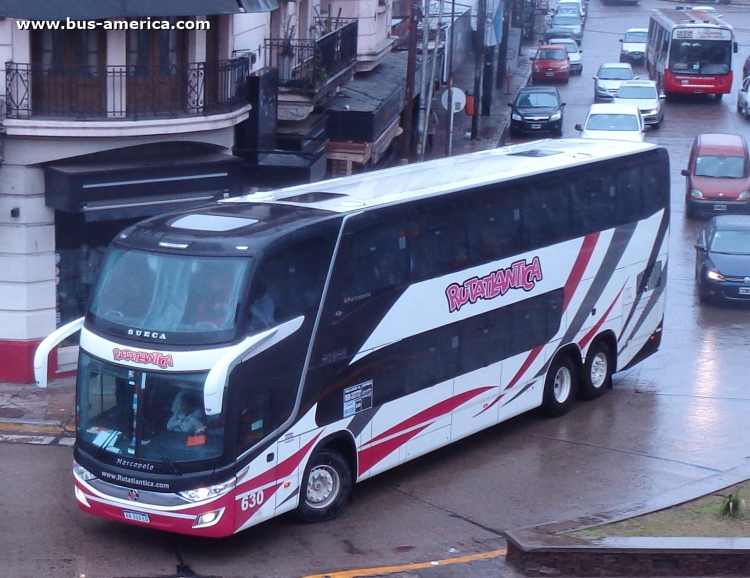 Volvo B450R - Marcopolo G7 Paradiso 1800 DD (en Argentina) - Rutatlántica
AA 313 ED

Rutatlantica (Prov.Buenos Aires), interno 630
