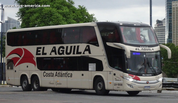 Volvo B450R - Marcopolo G7 Paradiso 1800 DD (en Argentina) - El Aguila
AC 474 CO

El Aguila, interno LV-1008
