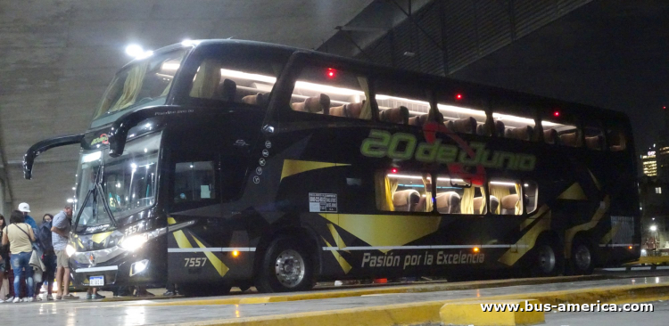 Volvo B450R - Marcopolo G7 Paradiso 1800 DD (para Uruguay) - 20 de Junio
AE 061 VV

20 de Junio, interno 7557
