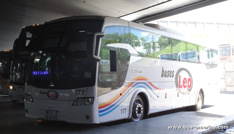 Agrale MT 17.0 - Saldivia Aries GT 365 - Lep
AB 468 ZF

Buses Lep (Prov. Córdoba), interno 177, patente provincial 2322
