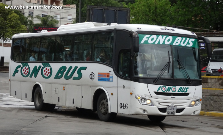 Mercedes-Benz OF 1418 - Saldivia Aries 2 325 - Fono Bus
PJM 129

Fono Bus (Prov. Córdoba), interno 646, patente provincial 1828
