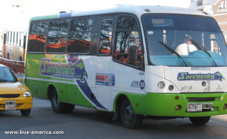 Volksbus 9.150 OD - Imeca F-50 280 - Sarmiento
DWE 782

Sarmiento (Prov. Córdoba), interno 33, patente provincial 2581
