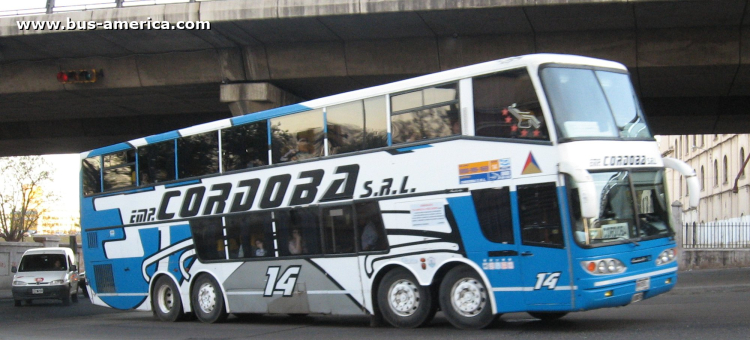 Mercedes-Benz O 400 RSD - Eurobus Max Cielo - Emp.Córdoba
¿DET 217? ¿DET 216? ¿DEA 905?

Córdoba (Prov. Córdoba), interno 14
