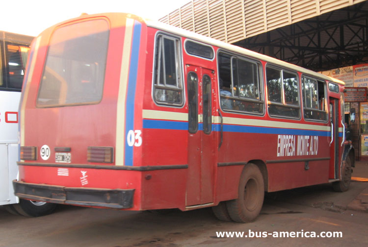 Mercedes-Benz LO 1114 - Ottaviano 9/85 - Monte Alto
SXW 325 - ex patente B.2129600
[url=https://bus-america.com/galeria/displayimage.php?pid=411]https://bus-america.com/galeria/displayimage.php?pid=411[/url]

Monte Alto (San Vicente), interno 03
Ex línea 501 (Pdo.Moreno)

Monte Alto Colectivo que conserva los colores de "La Perlita" , empresa con servicios municipales y provinciales en la zona de Moreno , en el Gran Buenos Aires.

