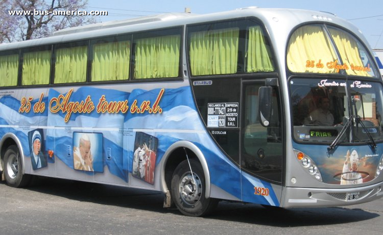 Mercedes-Benz O 500 M - Metalsur Starbus 355 - 25 de Agosto
FQB 586
[url=https://www.bus-america.com/ARcarrocerias/Metalsur/Starbus/MB-O400RSD-Starbus-25Ag1920.htm]https://www.bus-america.com/ARcarrocerias/Metalsur/Starbus/MB-O400RSD-Starbus-25Ag1920.htm[/url]

25 de Agosto, unidad 1920
