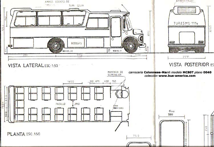 plano COLONNESE-MARRI modelo MC80T plano 0040
plano de la carrocera hecho por J.A.R.
