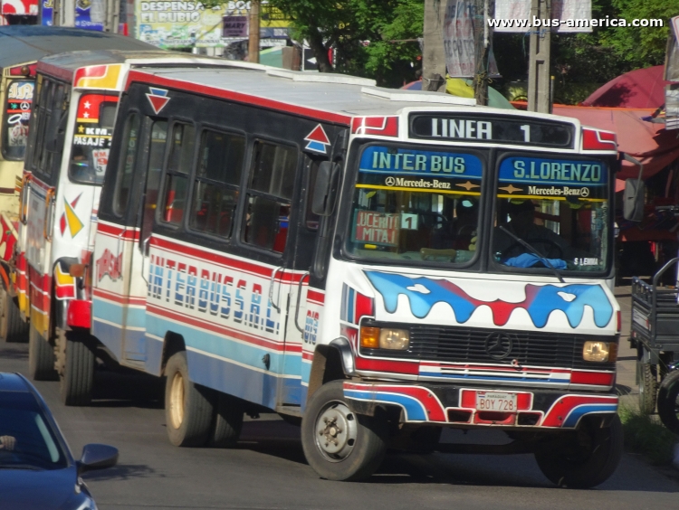 Mercedes-Benz L 711 - Marcopolo Jr (reformado y adaptado en Paraguay) - Interbuss
BOY728

Línea 1 (San Lorenzo), unidad 013
