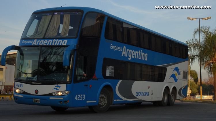 Mercedes-Benz O 500 RSD - Marcopolo G6 Paradiso 1800 DD (en Argentina) - Emp. Argentina
KVQ 639

Emp. Argentina, interno 4253
