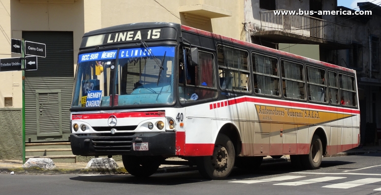 Mercedes-Benz OF - CAIO Alpha (en Paraguay) - Automotores Guaraní
BNH 415

Línea 15 (Asunción), unidad 40
