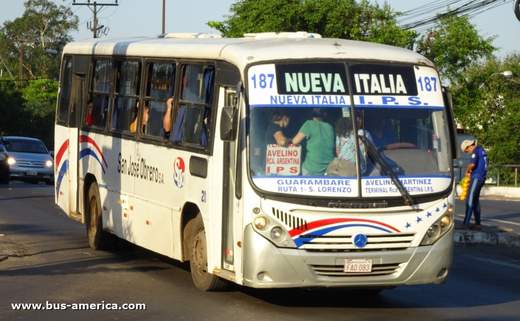 Mercedes-Benz OF - Neobus Spectrum City (en Paraguay) - San José Obrero
FAO 093

Línea 187 (Asunción), unidad 21
