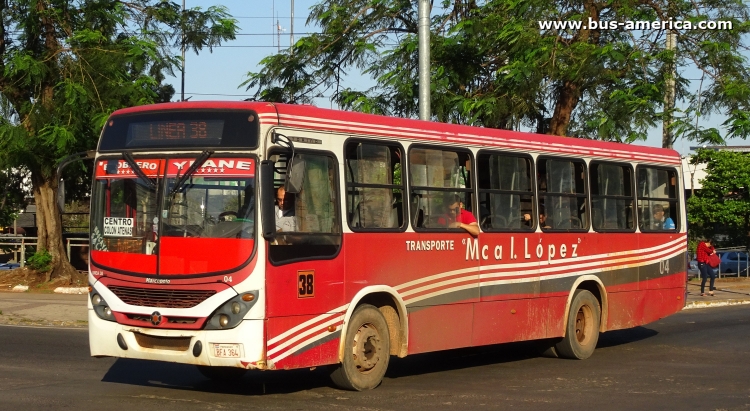 Mercedes-Benz OF 1418 - Marcopolo Torino (en Paraguay) - Mcal. López
BFA 364

Línea 38 (Asunción), unidad 04
