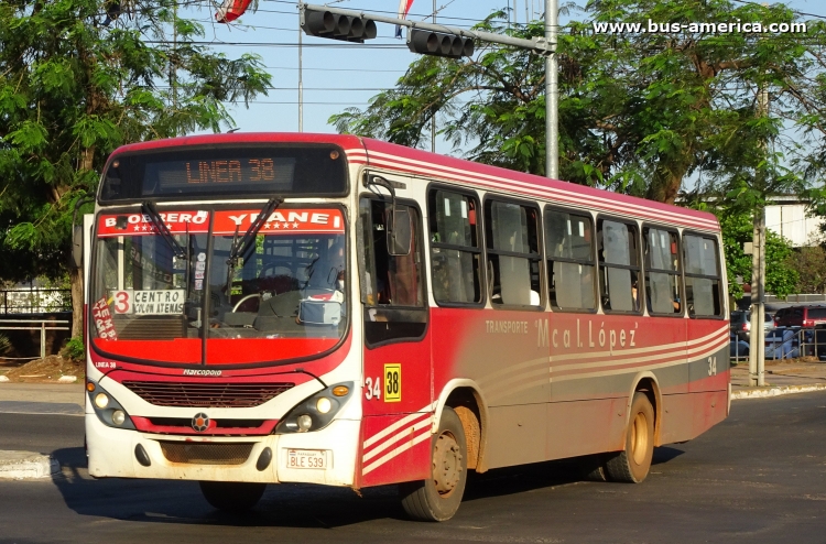 Mercedes-Benz OF 1418 - Marcopolo Torino (en Paraguay) - Mcal. López
BLE 539

Línea 38 (Asunción), unidad 34
