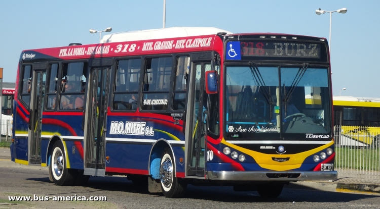 Mercedes-Benz OH 1618 L SB - Metalpar Iguazú 2010 - M.O.Mitre
PAK 653

Línea 318 (Prov. Buenos Aires), interno 10
