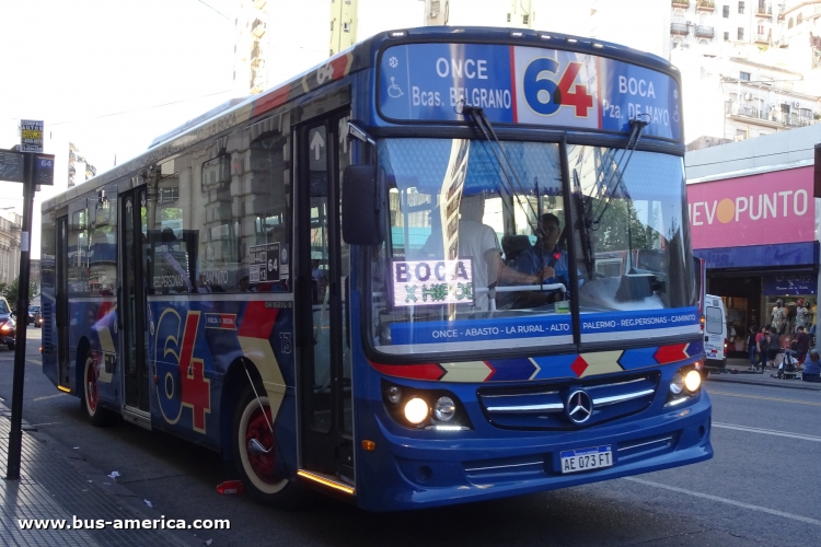 Mercedes-Benz OH 1621 L SB - La Favorita Favorito GR 95/2016 - Vuelta de Rocha
AE 073 FT

Línea 64 (Buenos Aires), interno 13
