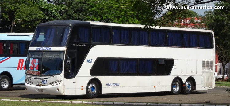 Scania K - Busscar Panirámico DD (en Paraguay) - NSA
AHZ660

NSA, unidad 6010
