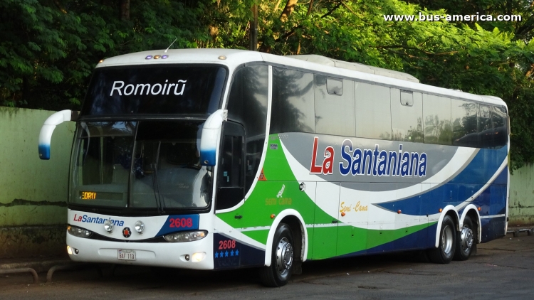 Scania K 360 - Marcopolo G6 Paradiso 1200 (en Paraguay) - La Santaniana
BAF 113

La Santaniana, unidad 2608
