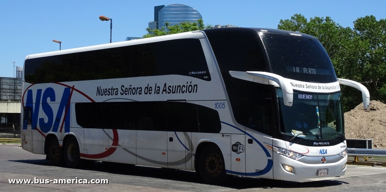 Scania K 360 IB - Marcopolo Paradiso G7 1800 DD (para Paraguay) - NSA
HBP850

NSA, unidad 1005
