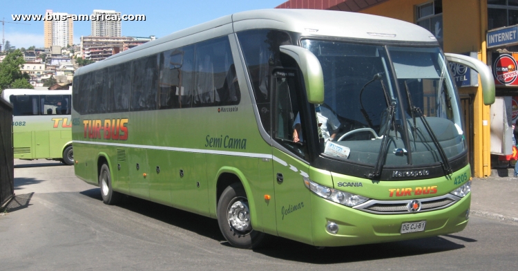 Mercedes-Benz O 500 RS - Marcopolo Viaggio G7 1050 (en Chile) - Tur Bus
DGCJ61

Tur-Bus, unidad 4205
