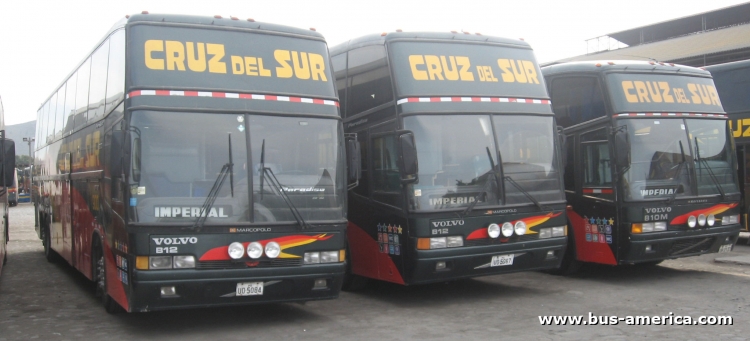 Volvo B12M - Marcopolo Paradiso GV 1450 (en Perú) - Cruz del Sur
UD-5084 [1º]
UD-5087 [2º]
UH-3132 [3º]

[Datos de izquierda a derecha]
