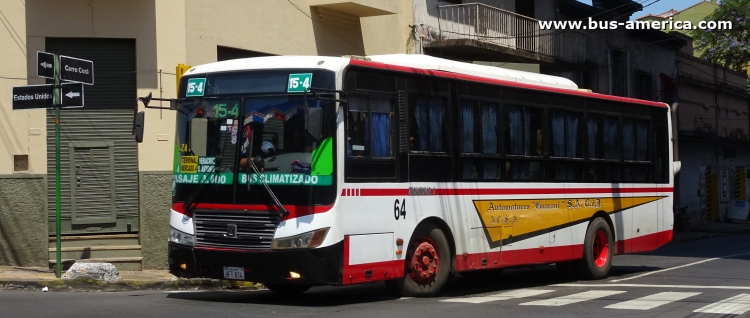 Zhong Tong Bus Sunny LCK6109DG (en Paraguay) - Automotores Guaraní
HFT 814

Línea 15-4 (Asunción), unidad 64
