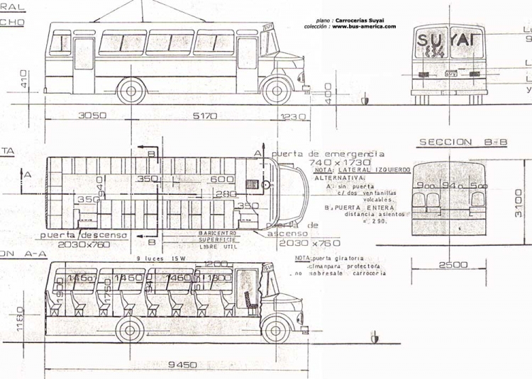 Mercedes-Benz LO 1114 - Suyai 7-84
Plano 7-84 carrocerías Suyai
