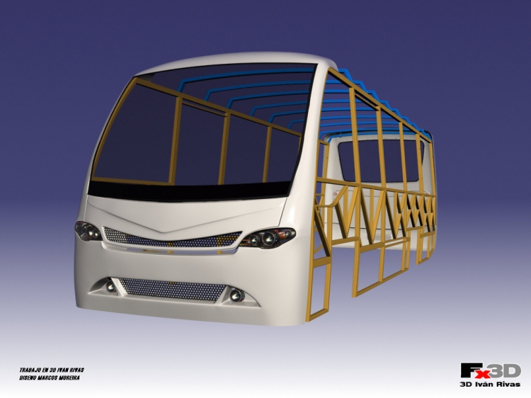 MINIBUS IBRAVA 2006
DISEÑO MARCOS JORGE MOREIRA
PROYECTO Y CALCULO JOSE ARTURO RIVAS
TRABAJO EN CATIA 3D IVAN RIVAS
Palabras clave: URBANO
