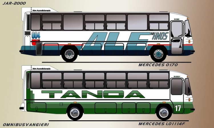 OMNIBUS VANGIERI
CARROCERIAS VANGIERI MENDOZA
 ALE - MERCEDES O170/55
 TANOA - MERCEDES LO1114 FP/55
Palabras clave: LARGA DISTANCIA