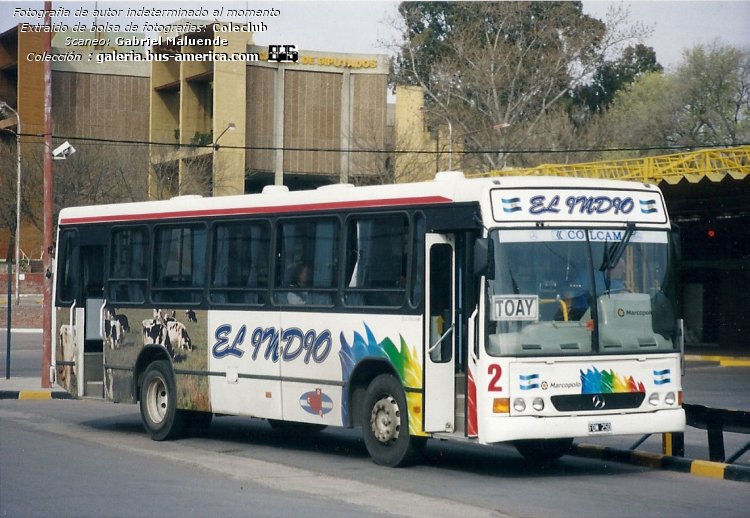 Mercedes-Benz OF 1721 - Marcopol Torino GV - El Indio
FOM 250
[url=https://bus-america.com/galeria/displayimage.php?pid=56320]https://bus-america.com/galeria/displayimage.php?pid=56320[/url]
[url=https://bus-america.com/galeria/displayimage.php?pid=56321]https://bus-america.com/galeria/displayimage.php?pid=56321[/url]

El Indio (Prov. La Pampa), interno 2

Fotógrafo: desconocido
Scaneo: Gabriel Maluende
Colección: www.bus-america.com
