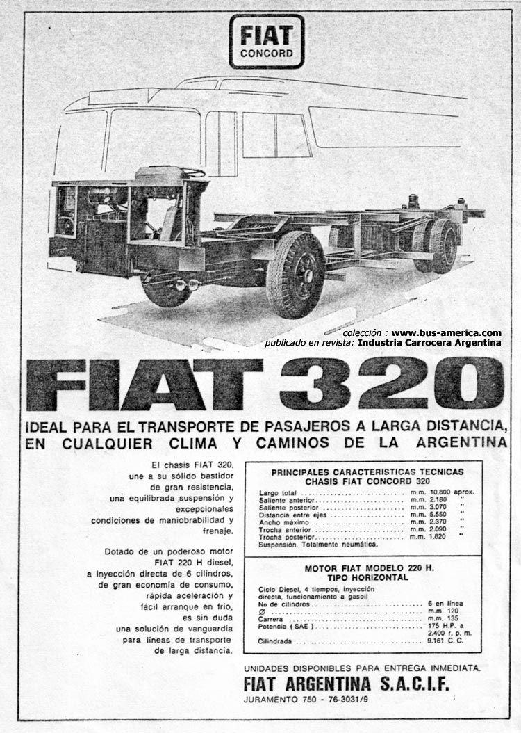 Fiat 320
Publicado en revista : ¿El Transportista? ¿Gaceta del Transporte?
