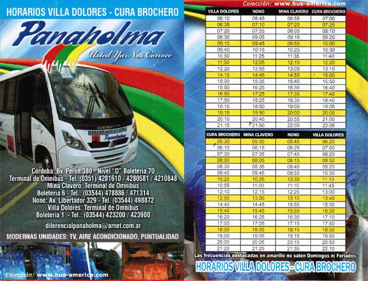 Agrale MA - Neobus Thunder + (en Argentina) - Panaholma
Horarios 2012
