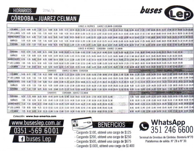 Buses Lep
Horarios 2016
