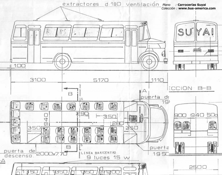 Mercedes-Benz LO 1114 - Suyai 1-83
Plano de Carrocerías Suyai
