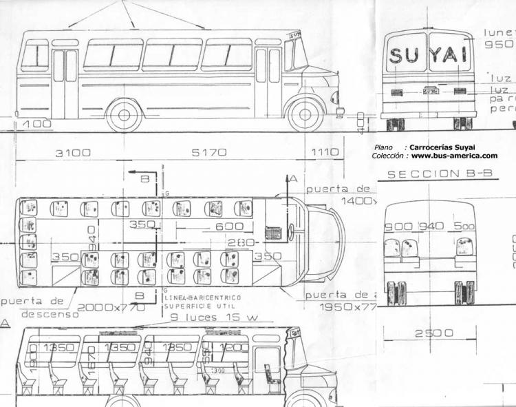 Mercedes-Benz LO 1114 - Suyai 2-83
Plano de Carrocerías Suyai
