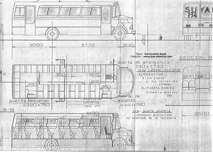 Mercedes-Benz LO 1114 - Suyai 8-84
Plano de Carrocerías Suyai
