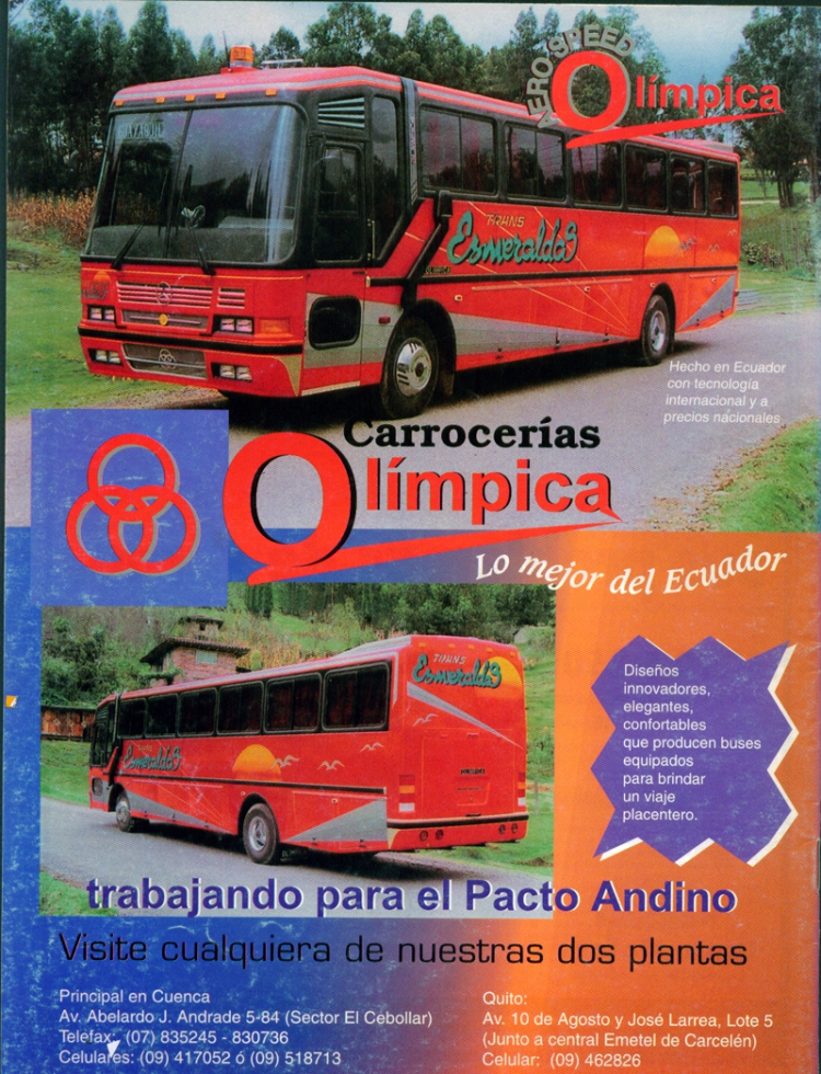 Publicidad Carocerias Olimpica
Fuente: Revista Buen Viaje
