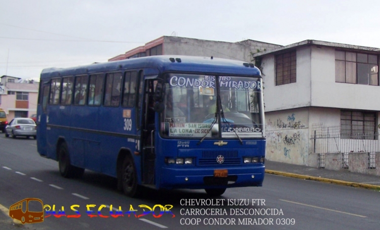 Chevrolet Isuzu FTR Carroceria America
Bus Tipo de Quito
Coop Condor Mirador
Movil 0309
Palabras clave: Chevrolet Isuzu FTR Carroceria Desconocida